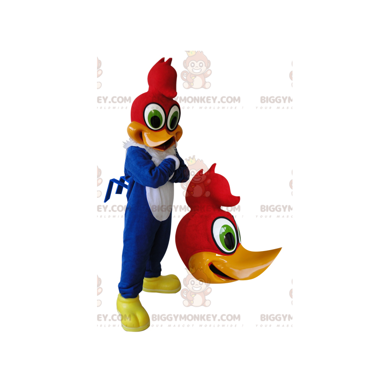 Woody Woodpecker Beroemde Cartoon Woodpecker BIGGYMONKEY™ mascottekostuum - Mascottes beroemde mensen - BiggyMonkey.com