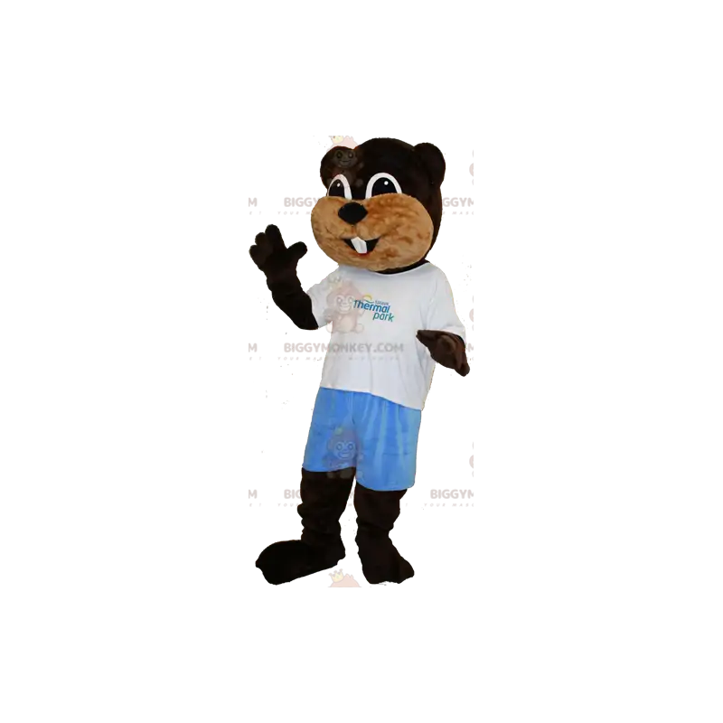 Soft and Cute Brown and Beige Beaver BIGGYMONKEY™ Mascot Soft and Cute Brown and Beige Beaver BIGGYMONKEY™ Mascot