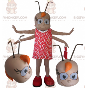 Traje de mascote de inseto feminino de 4 braços com antenas BIGGYMONKEY™ - Mascotes de insetos - BiggyMonkey.com