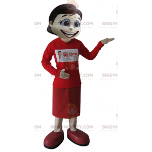 BIGGYMONKEY™ Mascot Costume of Very Elegant Brunette Woman