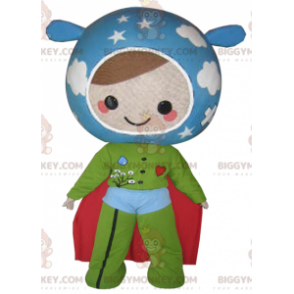 Traje de mascote de boneca BIGGYMONKEY™ nas cores da terra.