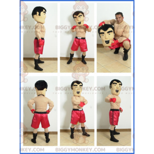 BIGGYMONKEY™ maskotkostume skjorteløs boxer med røde shorts -