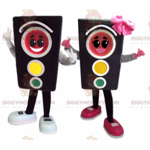 2 Ampelmaskottchen BIGGYMONKEY™ ist ein Mädchen und ein Junge -