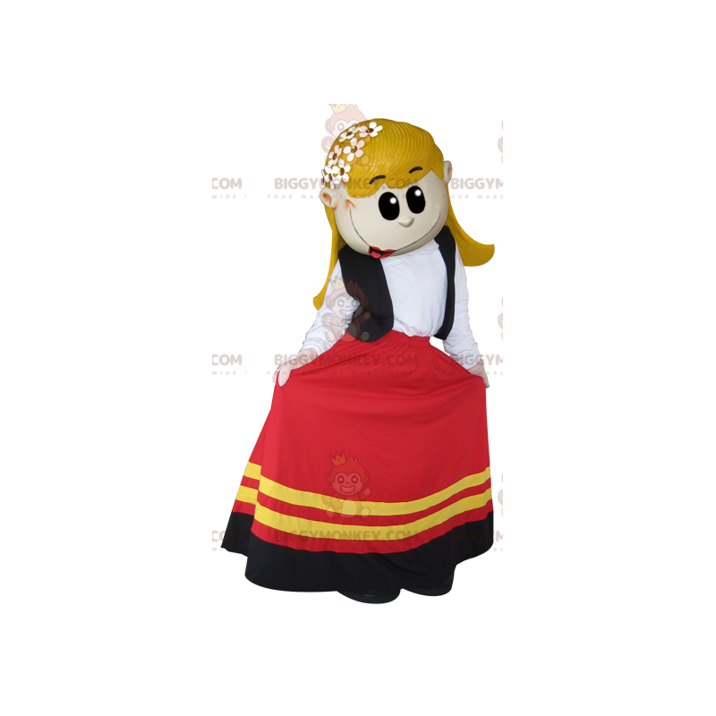 Blonde girl BIGGYMONKEY™ mascot costume dressed in a pretty Blonde girl BIGGYMONKEY™ mascot costume dressed in a pretty
