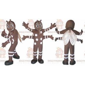 Very Successful Brown and White Mosquito BIGGYMONKEY™ Mascot
