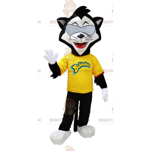 Costume da gatto bianco e nero BIGGYMONKEY™ con occhiali -