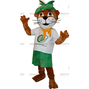 Brown and White Beaver Otter BIGGYMONKEY™ Mascot Costume -