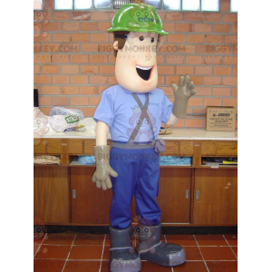Kostým maskota BIGGYMONKEY™ Carpenter Worker s přilbou –