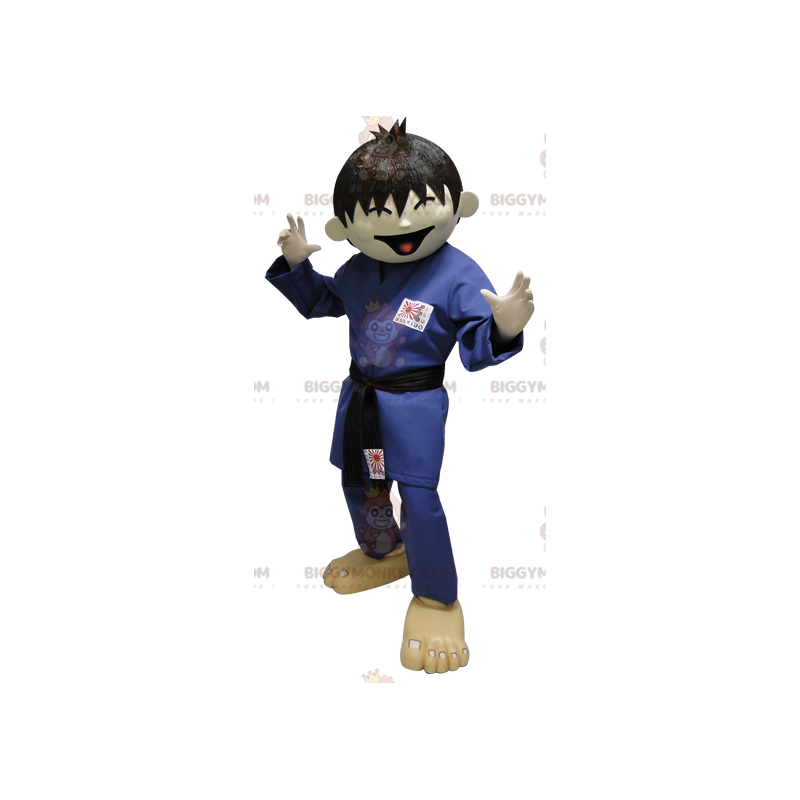 Karateka judoka BIGGYMONKEY™ mascottekostuum. Aziatische kimono Karateka judoka BIGGYMONKEY™ mascottekostuum. Aziatische kimono
