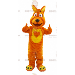 BIGGYMONKEY™ Soft and Furry Orange and Yellow Fox Wolf Mascot