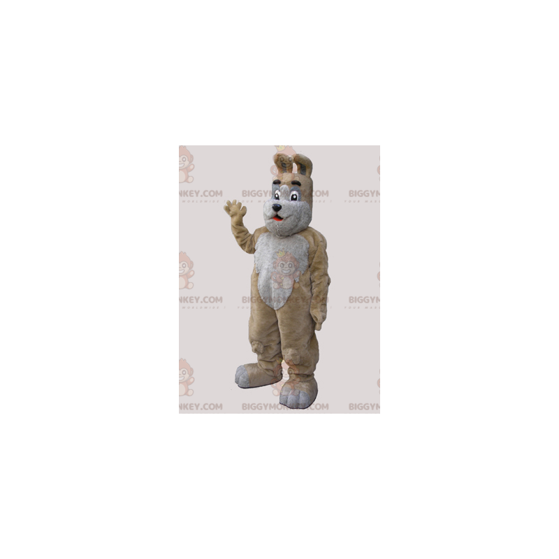 Miękki i uroczy beżowo-szary pies kostium maskotka BIGGYMONKEY™