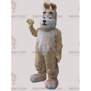 Mjuk och söt beige och grå hund BIGGYMONKEY™ maskotdräkt - Hundmaskot - BIGGYMONKEY_05818 - BiggyMonkey.com