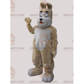 Měkký a roztomilý kostým béžového a šedého psa BIGGYMONKEY™