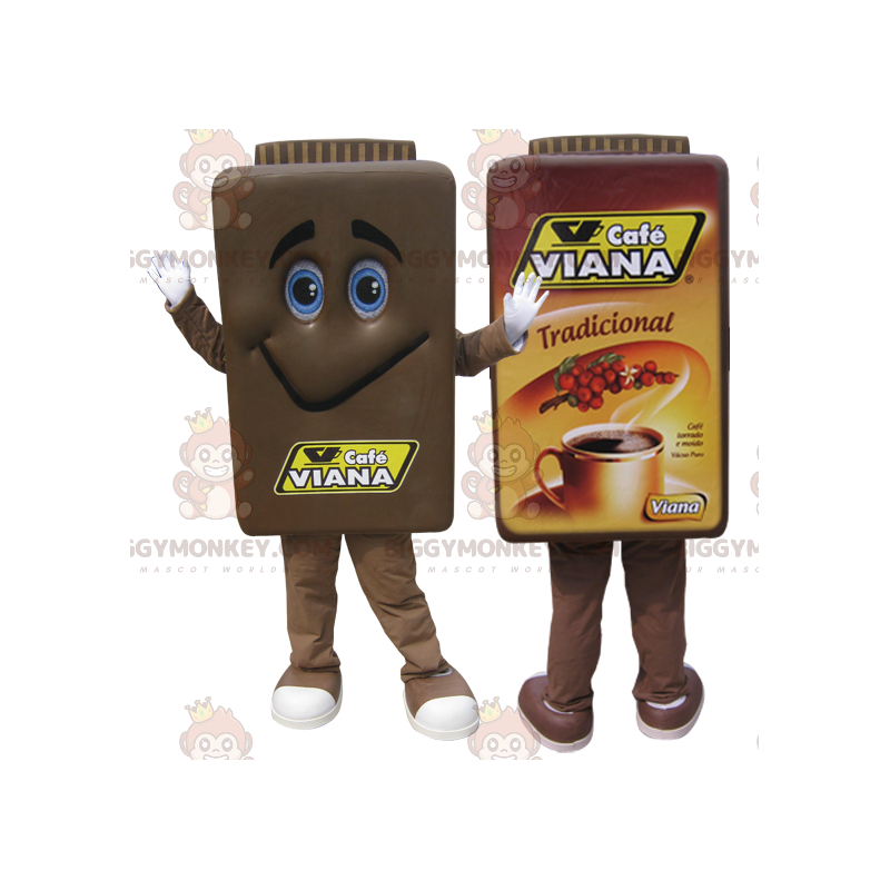 Costume da mascotte BIGGYMONKEY™ per caffettiera marrone. Caffè Costume da mascotte BIGGYMONKEY™ per caffettiera marrone. Caffè