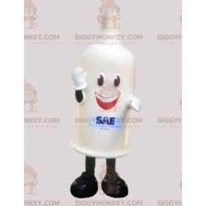 Riesiges weißes Kondom BIGGYMONKEY™ Maskottchen-Kostüm -