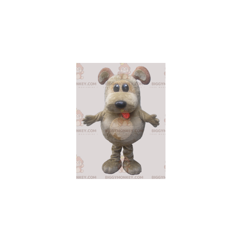 Gray and Tan Dog BIGGYMONKEY™ Mascot Costume. Plump