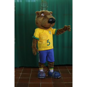 Στολή μασκότ BIGGYMONKEY™ Brown Bear Beaver με στολή ποδοσφαιριστή - Μασκότ αρκούδας - BIGGYMONKEY_05829 - BiggyMonkey.com