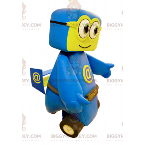 Sininen ja keltainen auton BIGGYMONKEY™ maskottiasu.