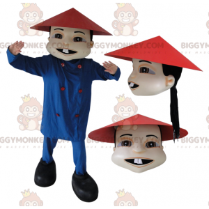 BIGGYMONKEY™ Asian Chinese Man Mascot Costume In Traditional