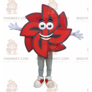Disfraz de mascota Veleta negra y roja BIGGYMONKEY™. Disfraz de mascota Flor BIGGYMONKEY™ - BiggyMonkey.com