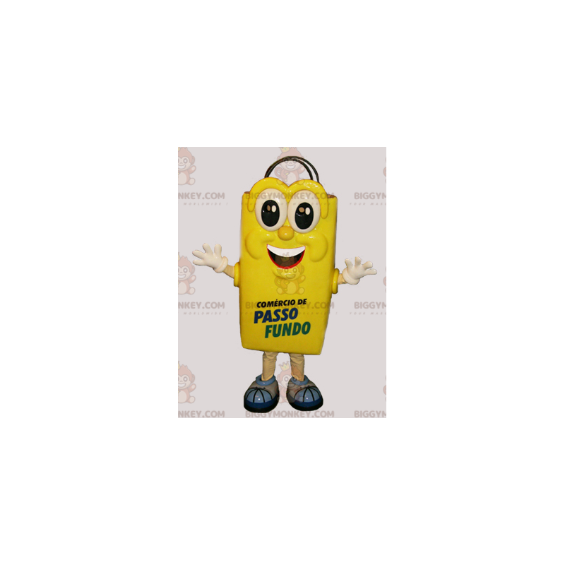 Jolly Giant Yellow Shopping Bag BIGGYMONKEY™ Mascot Costume -