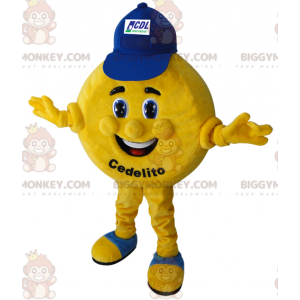 Yellow Round Coin BIGGYMONKEY™ Mascot Costume. BIGGYMONKEY™