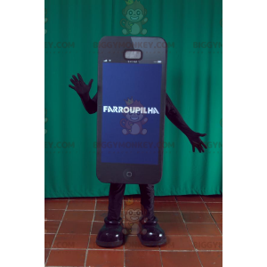 Giant Black Smartphone BIGGYMONKEY™ Mascot Costume. Phone