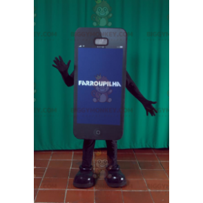 Γιγαντιαία μαύρη στολή μασκότ BIGGYMONKEY™ Smartphone. Στολή