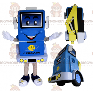 Blue and Yellow Lift Truck BIGGYMONKEY™ Mascot Costume -