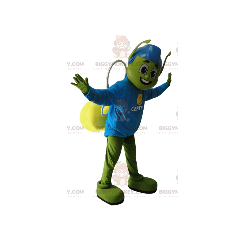 Costume de mascotte BIGGYMONKEY™ d'insecte vert et jaune avec Costume de mascotte BIGGYMONKEY™ d'insecte vert et jaune avec