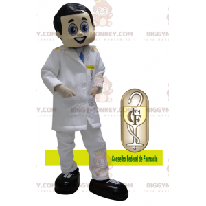 Doctor BIGGYMONKEY™ Maskottchenkostüm in weißem Mantel -