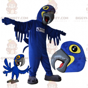 Blue and Yellow Parrot BIGGYMONKEY™ Mascot Costume. Bird