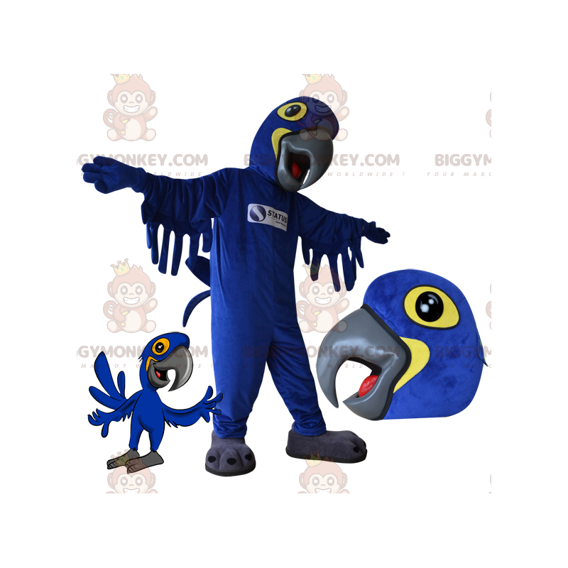 Niebiesko-żółty kostium maskotki papugi BIGGYMONKEY™. Kostium Niebiesko-żółty kostium maskotki papugi BIGGYMONKEY™. Kostium