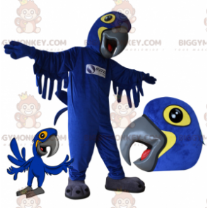 Blau-gelber Papagei BIGGYMONKEY™ Maskottchen-Kostüm. Vogel