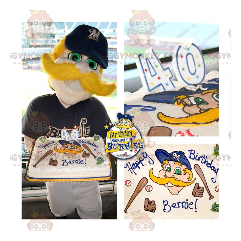 Disfraz de mascota de hombre rubio con bigote BIGGYMONKEY™ - Disfraz de mascota de hombre rubio con bigote BIGGYMONKEY™ -