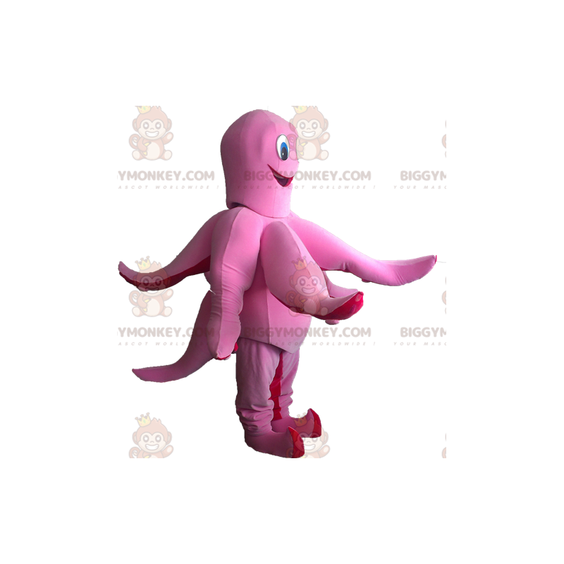 Disfraz de mascota BIGGYMONKEY™ de pulpo rosado y rojo Disfraz de mascota BIGGYMONKEY™ de pulpo rosado y rojo