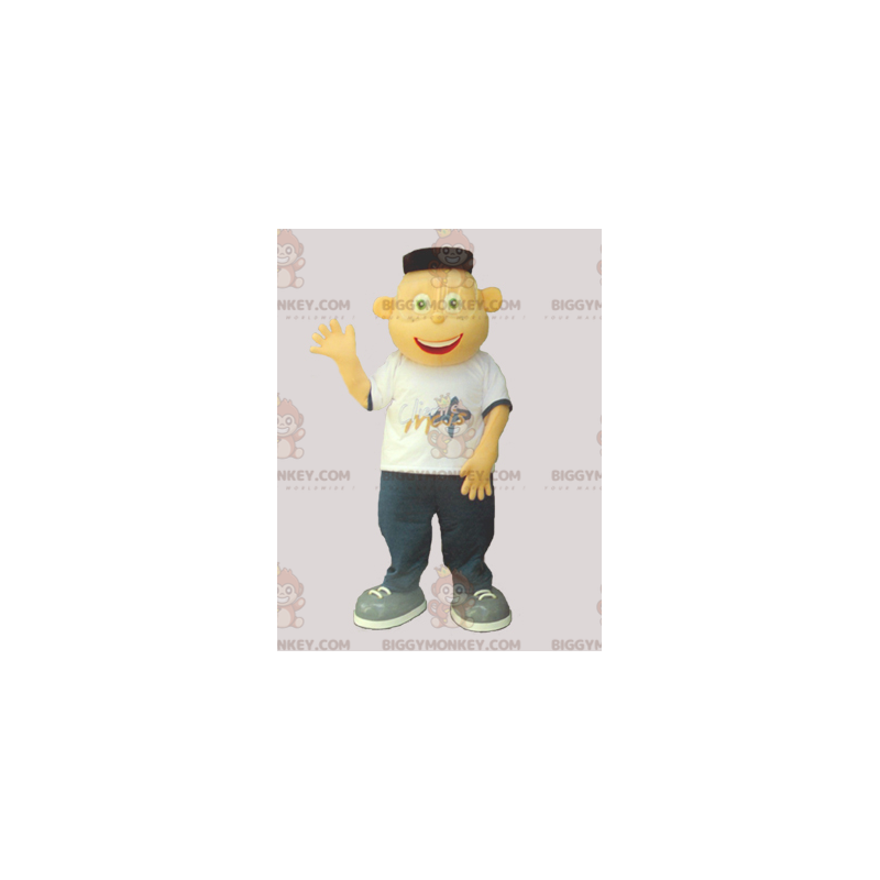 BIGGYMONKEY™ Disfraz de mascota de joven adolescente sonriente BIGGYMONKEY™ Disfraz de mascota de joven adolescente sonriente
