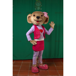 BIGGYMONKEY™ Mascot Costume of Brown Bear in Pink and Purple Outfit - Bear mascot - BIGGYMONKEY_05875 - BiggyMonkey.com