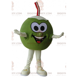 Costume de mascotte BIGGYMONKEY™ de noix de coco géante verte