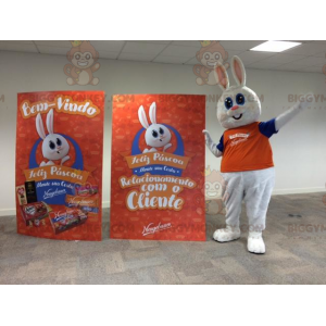 BIGGYMONKEY™ Mascot Costume Plump And Cute White Rabbit Dressed