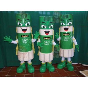 3 BIGGYMONKEY™s mascot green and white glue sticks -