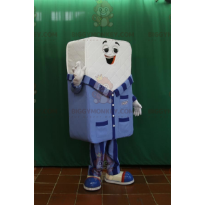 Giant White Mattress BIGGYMONKEY™ Mascot Costume Dressed In