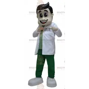 Arzt Apotheker BIGGYMONKEY™ Maskottchenkostüm mit weißem Mantel