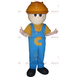 Στολή μασκότ Man Worker BIGGYMONKEY™ με σκληρό καπέλο και