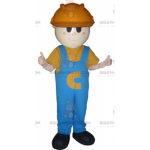 Man Worker BIGGYMONKEY™ maskotkostume med hård hat og overalls - Mænds maskoter - BIGGYMONKEY_05891 - BiggyMonkey.com