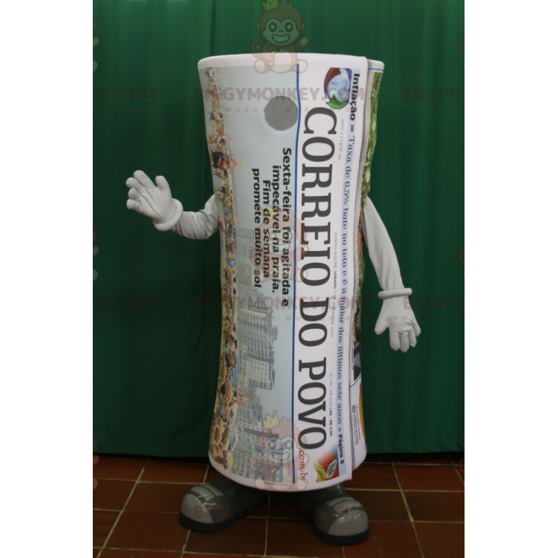 Costume de mascotte BIGGYMONKEY™ de journal enroulé géant. Costume de mascotte BIGGYMONKEY™ de journal enroulé géant.