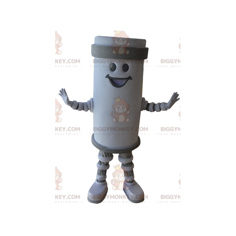 Disfraz de mascota de BIGGYMONKEY™ gigante gris y blanco Disfraz de mascota de BIGGYMONKEY™ gigante gris y blanco
