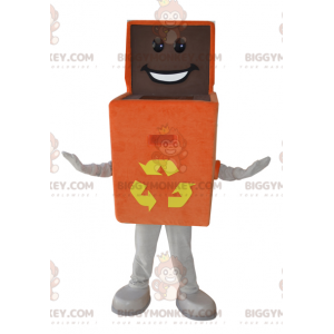 Traje da mascote da caixa laranja BIGGYMONKEY™. Traje de
