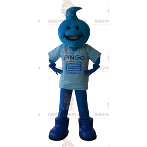 BIGGYMONKEY™ Blaues Schneemann-Maskottchen-Kostüm mit
