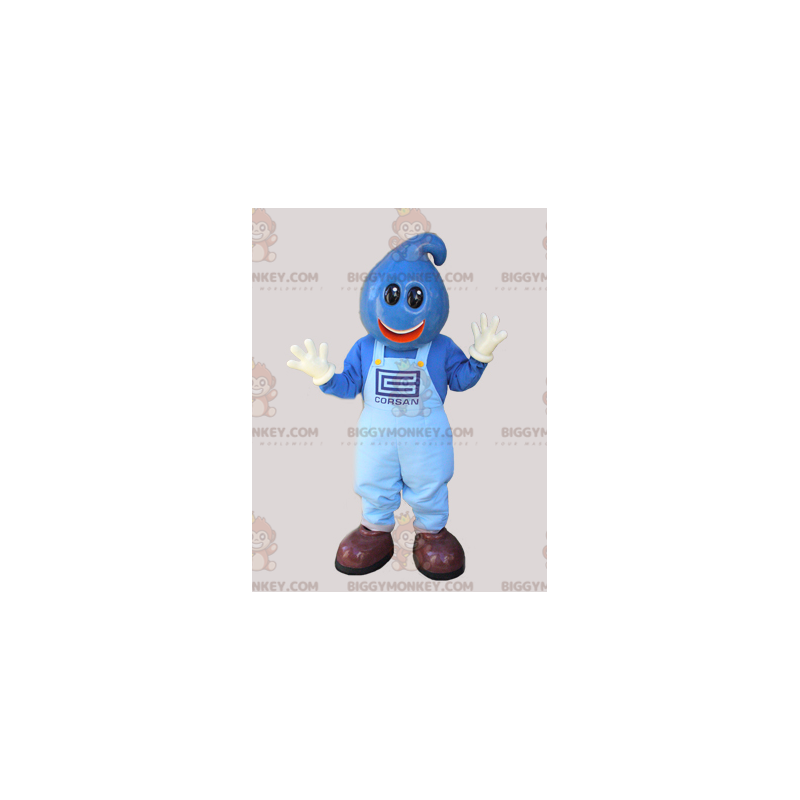 Costume de mascotte BIGGYMONKEY™ de bonhomme bleu avec la tête Costume de mascotte BIGGYMONKEY™ de bonhomme bleu avec la tête